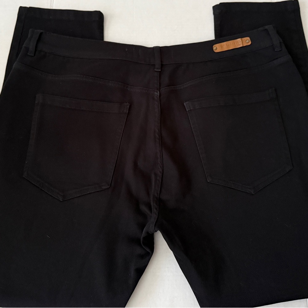 Evolution In Design Distressed Black Jeans Stretch Straight Men's Sz 42"  X 31"